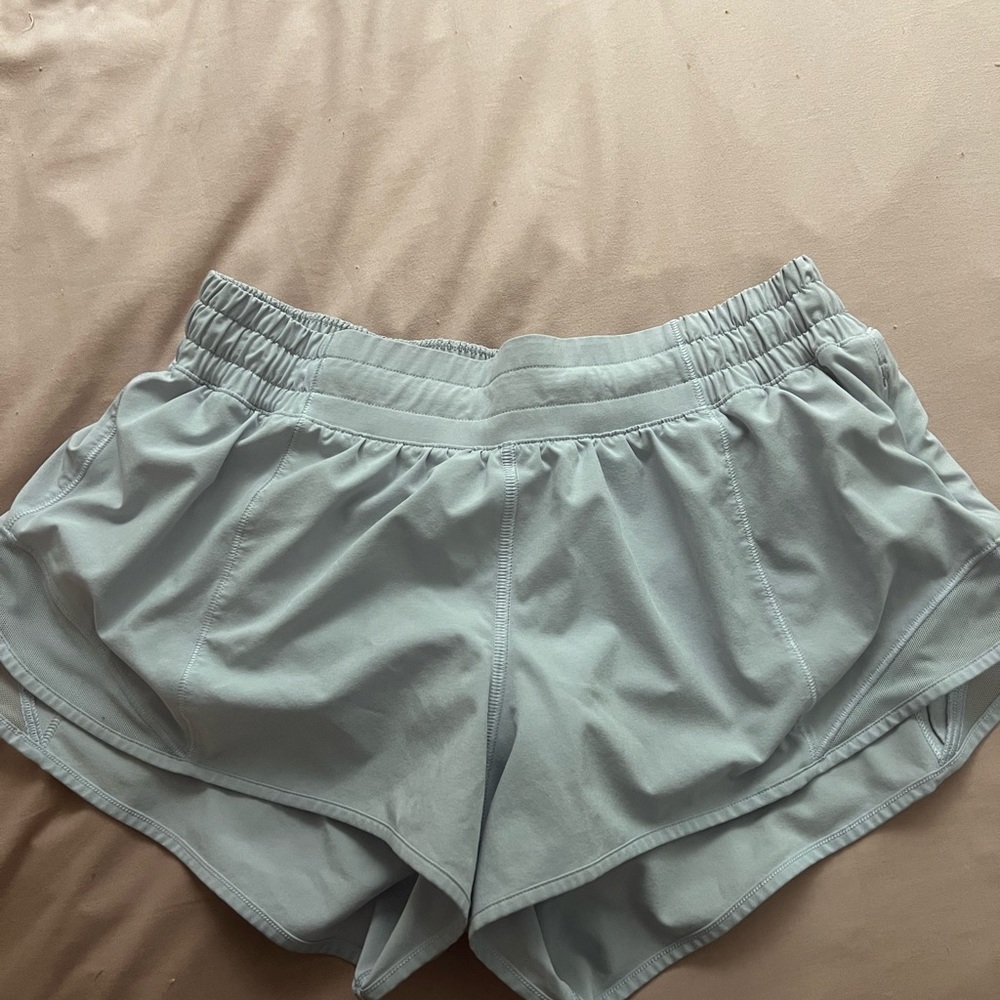 pastel blue lululemon hotty hot shorts